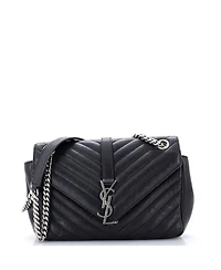 Pre-Owned Saint Laurent Medium Classic Monogram Slouchy Envelope Satchel Matelasse Chevron Leather