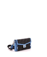 Pre-Owned Fendi Baguette Soft Trunk Phone Pouch Zucca Canvas and Leather