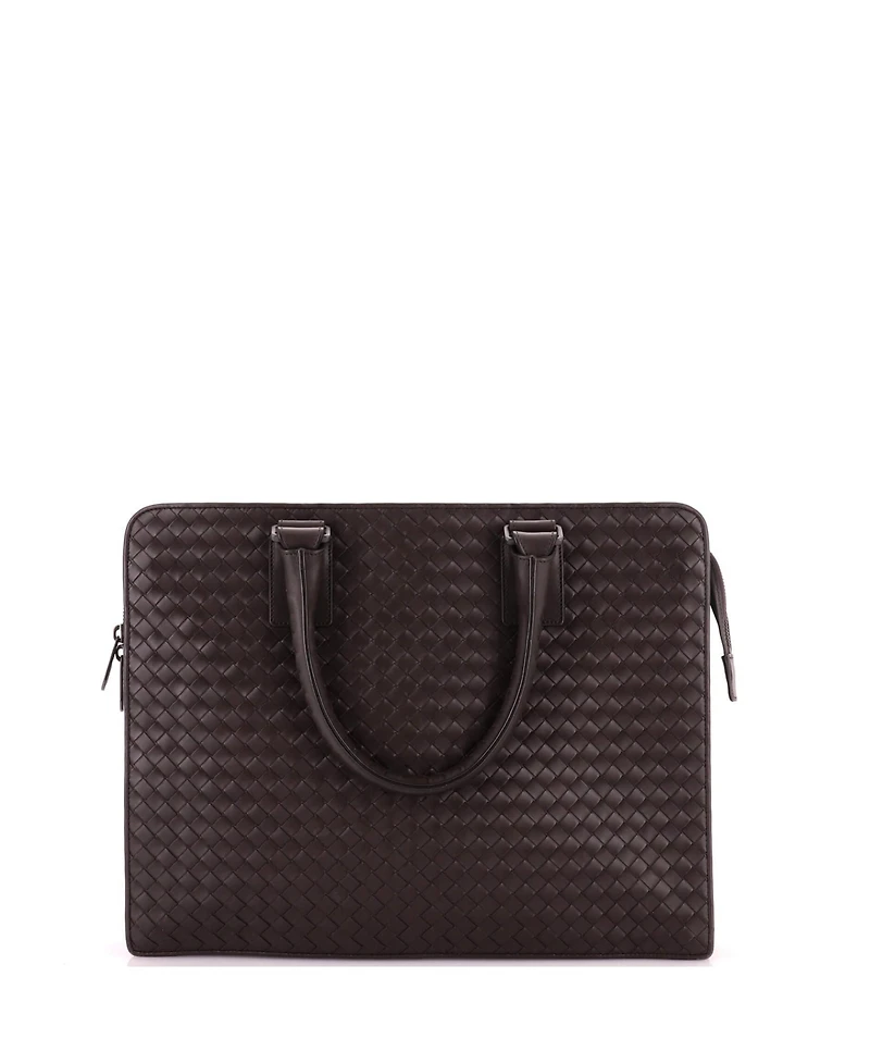Pre-Owned Bottega Veneta Large Top Zip Briefcase Intrecciato Nappa
