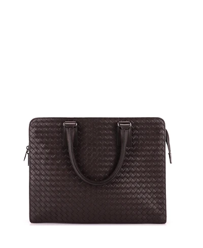 Pre-Owned Bottega Veneta Large Top Zip Briefcase Intrecciato Nappa