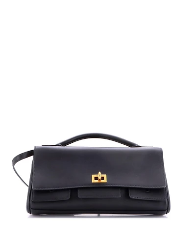 Pre-Owned Balenciaga Bel Air Top Handle Flap Leather