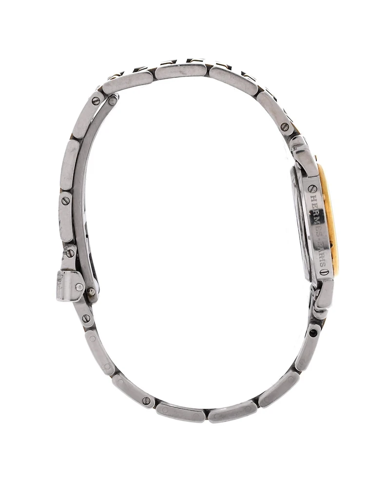 Pre-Owned Hermes Clipper Quartz Watch in Stainless Steel with Plated Metal 24mm