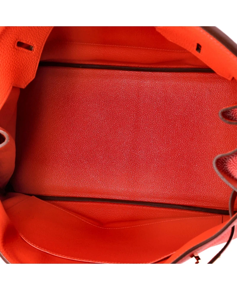 Pre-Owned Hermes Birkin 35 Handbag Orange Togo with Gold Hardware