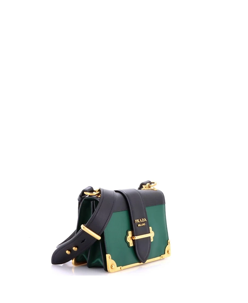 Pre-Owned Prada Small Cahier Crossbody Bag Leather and Saffiano Leather