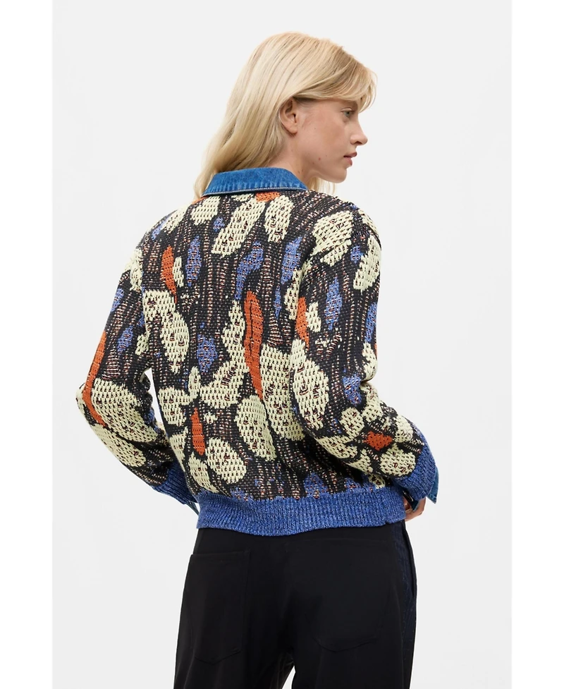 Desigual Women's Jacquard jumper with shirt collar