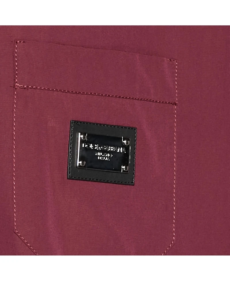 Pre-Owned Dolce & Gabbana Men's Burgundy Cotton Bowling Shirt