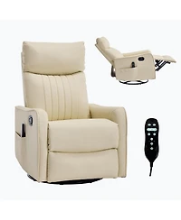 Streamdale Furniture Faux Leather Swivel Rocker Massage Recliner Chair