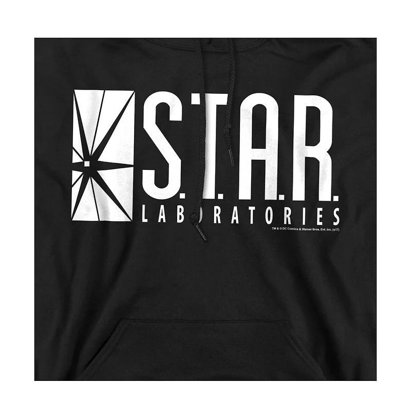 Flash Men's S.t.a.r. Labs Logo Graphic Kangaroo Pocket Pull-Over Hoodie