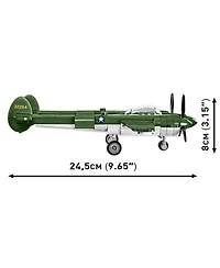 Cobi Wwii Lockheed P-38 Lightning Plane Historical Collection 1:48 Scale Rotating Propellers 332-Piece Building Set, Ages 7+