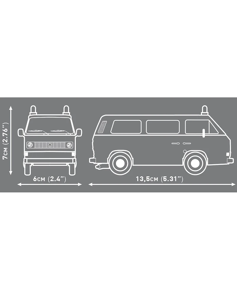 Cobi Volkswagen T3 Feuerwehr Action Town 1:35 Scale 238-Piece Building Set, Ages 7+