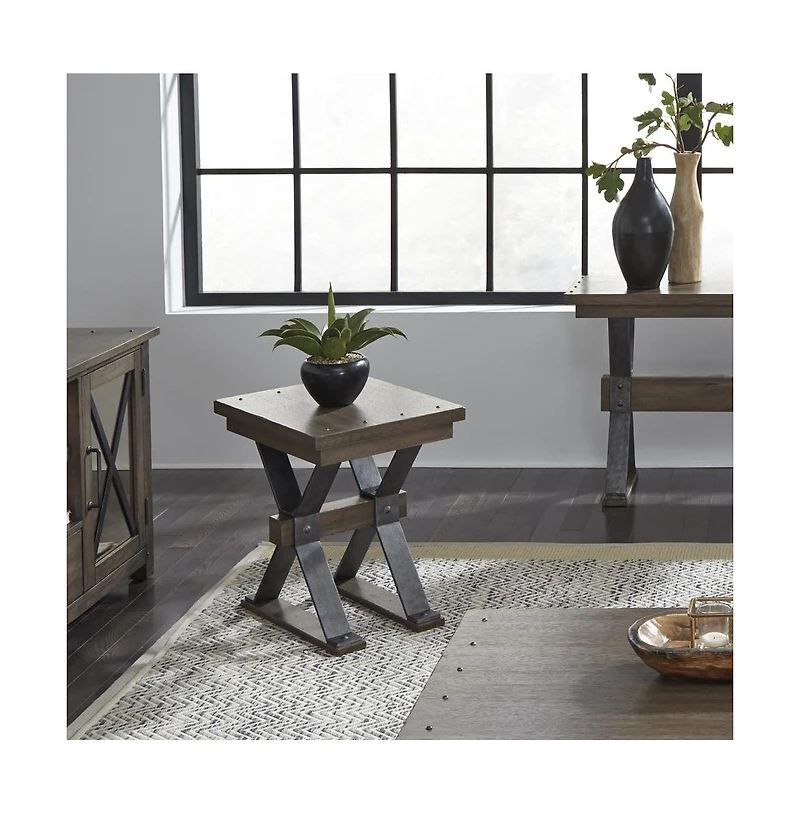 Liberty Furniture Sonoma Road Chair Side Table in Weathered Beaten Bark