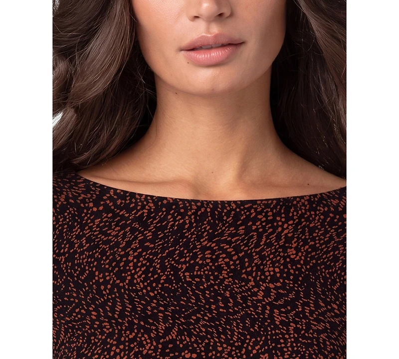 Liverpool Los Angeles Women's Long-Sleeve Boat Neck Jersey-Knit Blouse