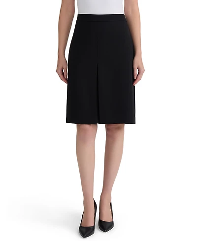 Kasper Women's Pleat-Front Crepe A-Line Skirt