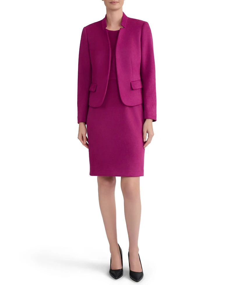 Kasper Women's Faux Suede Collared Open-Front Blazer