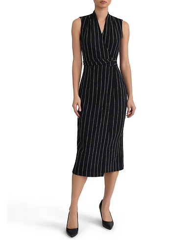 Kasper Women's Wrap-Front Sleeveless Midi Dress