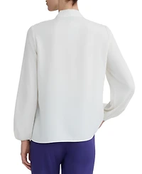 Kasper Women's Long-Sleeve Ruffled Tie-Front Blouse