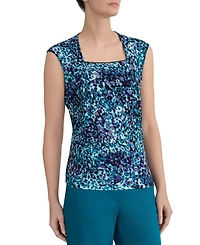 Kasper Women's Square-Neck Cap-Sleeve Top
