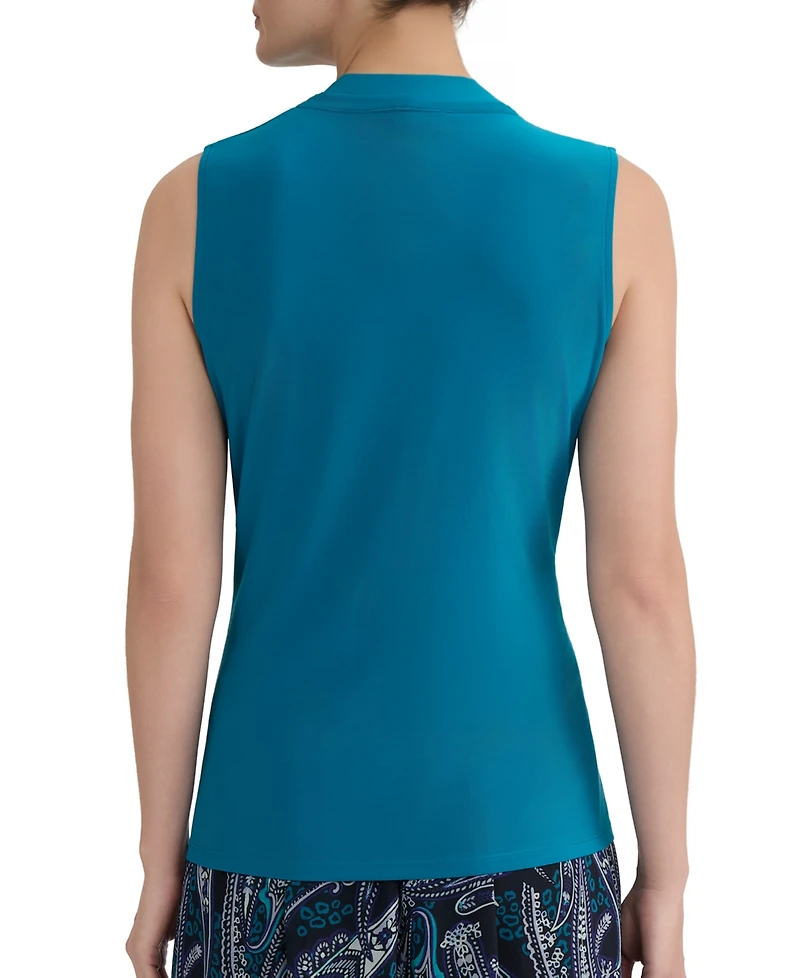 Kasper Women's Tie-Neck Sleeveless Blouse