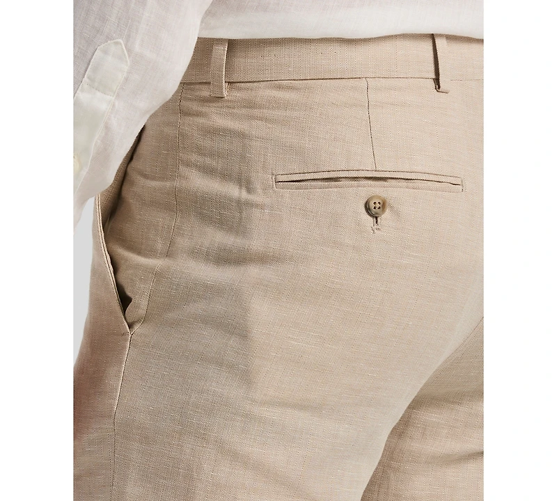 Perry Ellis Men's Classic-Fit Linen Blend Herringbone Pants