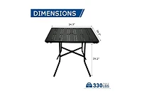 Cushry Square Outdoor Dining Table for 4, Metal Patio Dining Table with Umbrella Hole for Garden, Backyard and Deck