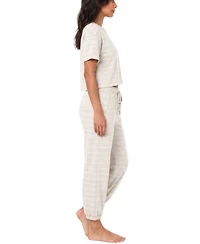 Roudelain Women's Boxy Tee and Barrel Leg Pajama Set