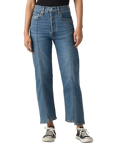 Levi's Women's Ribcage Seamed High-Rise Straight Ankle Jeans