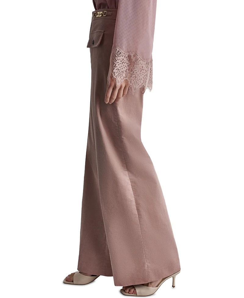 Bcbg Women's Corduroy Wide-Leg High-Waisted Pants
