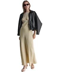 Bcbg Women's Lace-Trim Empire-Waist Crewneck Sleeveless Maxi Dress