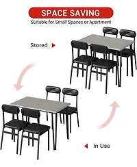 gaomon Piece Square Dining Set for Metal Frame Table and Upholstered Chairs