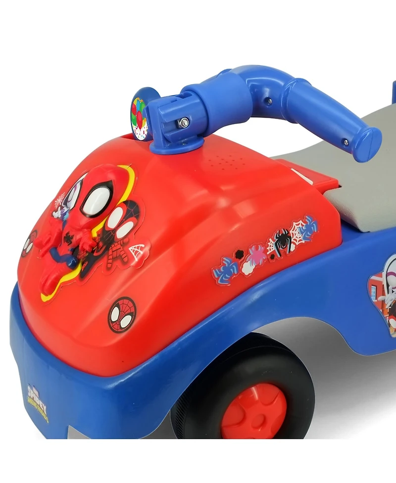 Kiddieland Spidey Foldable-Handle Interactive-Dashboard Ride-On, Ages 1+