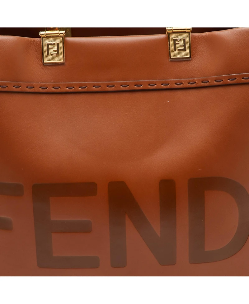 Pre-Owned Fendi Sunshine Large Leather Shopper Tote