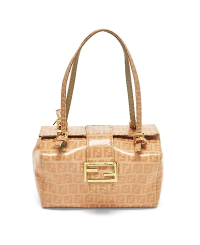 Pre-Owned Fendi Women's Zucchino Coated Fabric Mamma Baguette Bag
