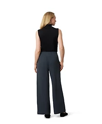 Cable & Gauge Women's Pleated Wide-Leg Pull-On Pants