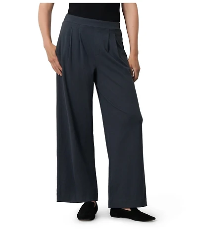 Cable & Gauge Women's Pleated Wide-Leg Pull-On Pants