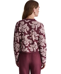 Bcbg Women's Floral Crew-Neck Cardigan
