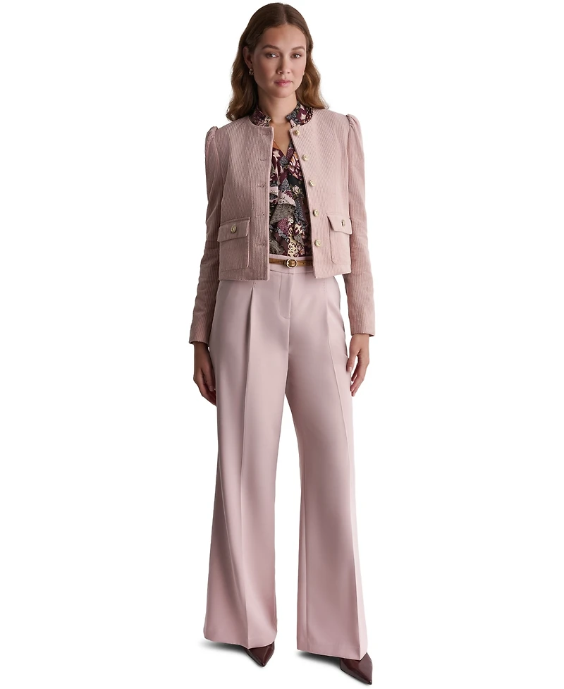 Bcbg Women's Corduroy Puff-Shoulder Collarless Jacket