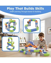 Contixo MT4 Motorized Rechargeable Magnetic Track 91-Piece Building Set, Ages 3+