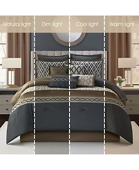 Stratford Park Caval Geometric Patchwork 12-Pc. Comforter Set, California King