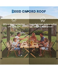 Maxsa 8' x 8' Pop-Up Gazebo Canopy, 300D Oxford Fabric with B3 Mesh, Steel Frame, Removable Wind Panels, Carry Bag