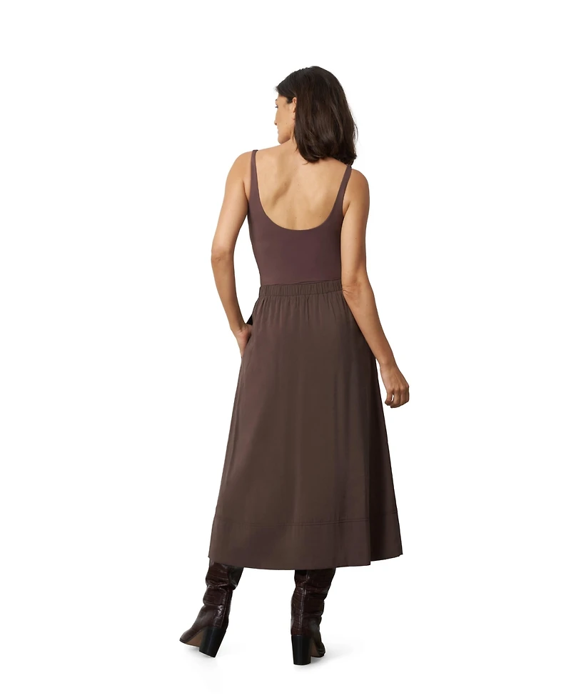 Cable & Gauge Women's Pull-On Midi Skirt
