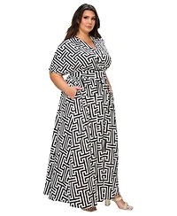 L I V D Plus Katsia Empire Waist Dress