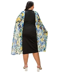 L I V D Plus Evolette Floral Cape Dress