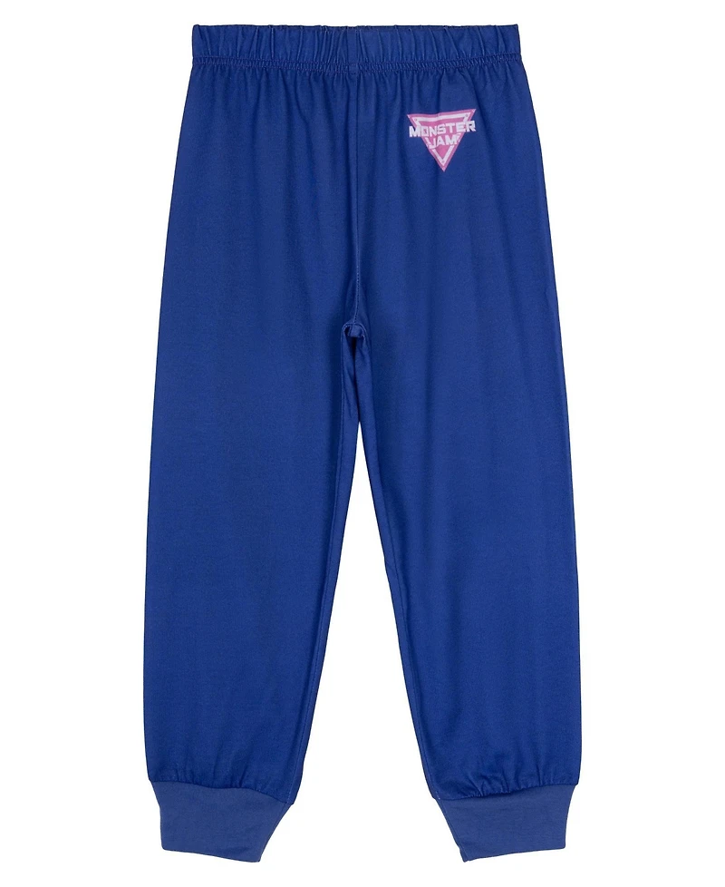 Monster Jam Toddler Girls Sparkle Smash 2-Piece Pajama Shirt and Pants Set