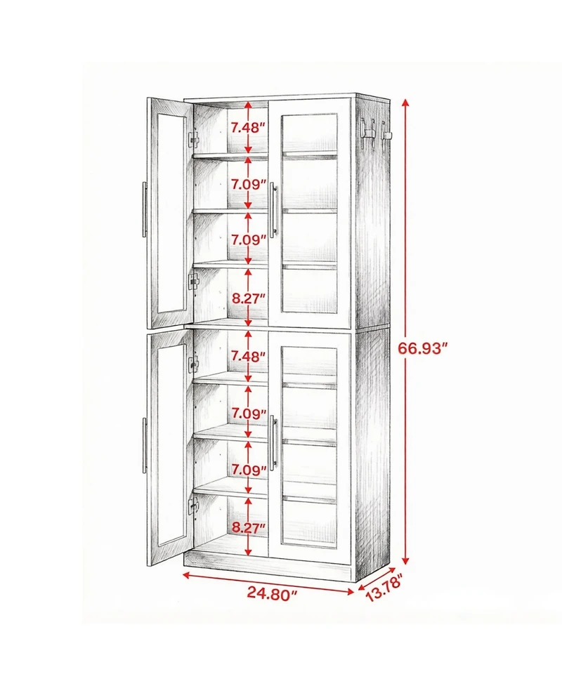 Slickblue 4 Door Shoe Storage Cabinet for Entryway Hallway Organization