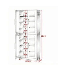 Slickblue 4 Door Shoe Storage Cabinet for Entryway Hallway Organization