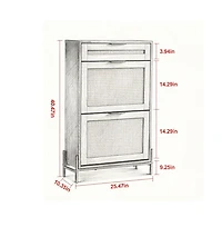 Slickblue Entryway Shoe Cabinet with 2 Flip-Top Drawers and Compact Storage
