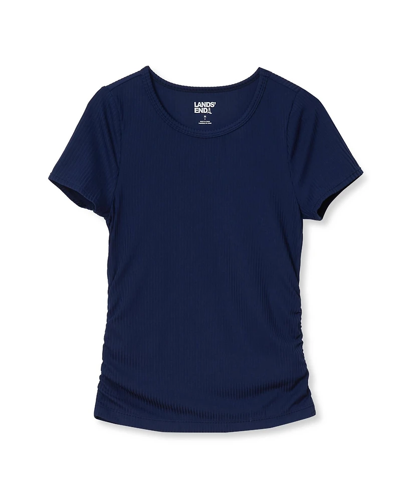 Lands' End Girls Short Sleeve Active Ribbed Tee