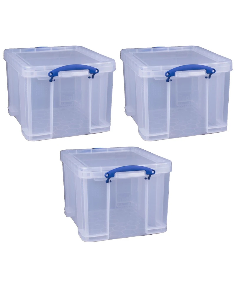Really Useful Box 32 Liter Storage Container w/Snap Lock Handles, 6 Pack, Clear