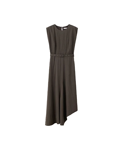 Mango Women's Belted Asymmetrical Dress