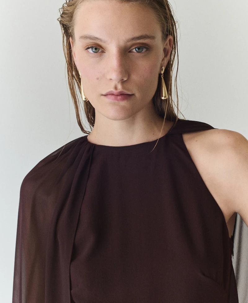Mango Women's Cape And Slits Jumpsuit